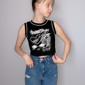 Black Tank top Y2K